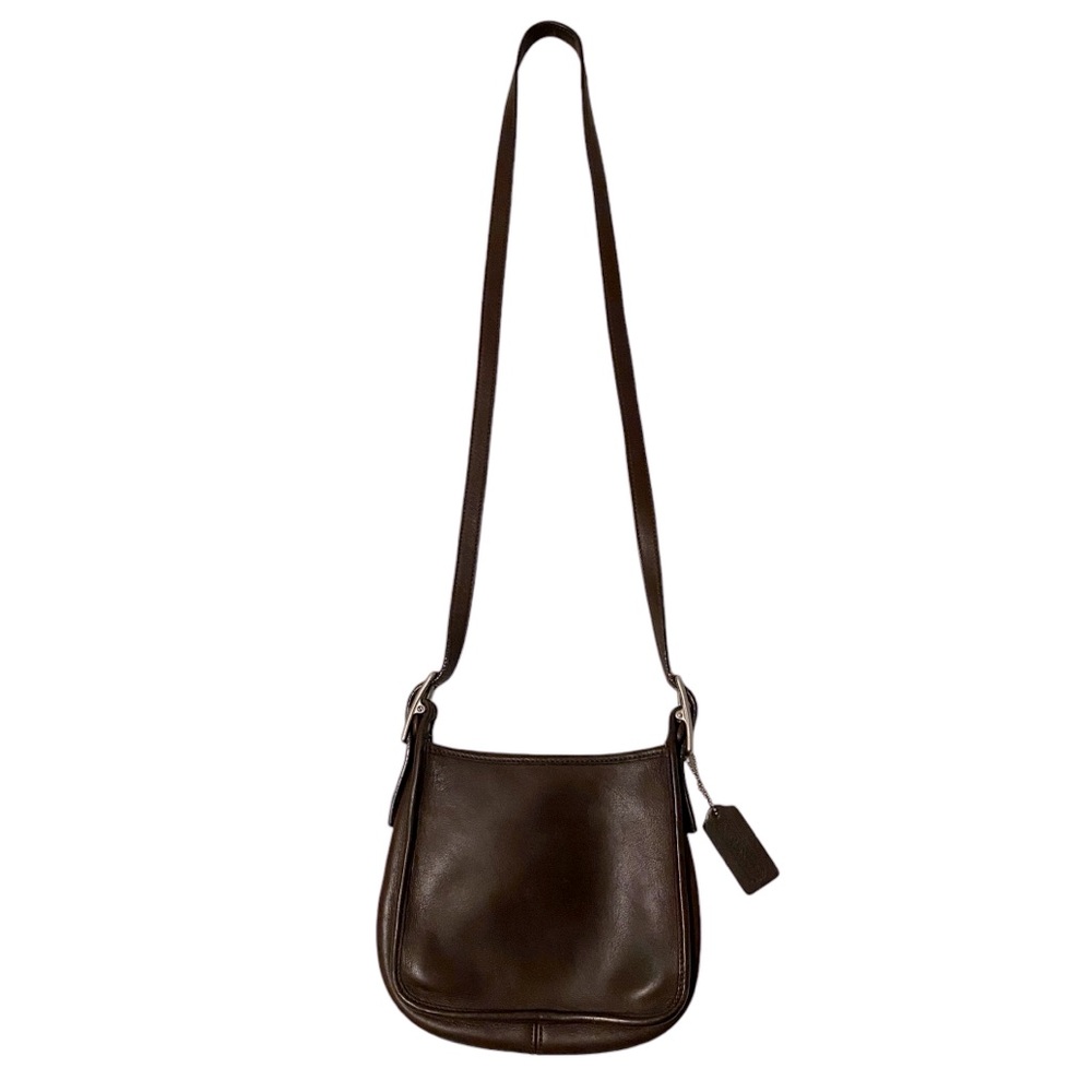 Vintage Coach Leather Crossbody. Small Size. 6.5” X 6”. 42” Strap.